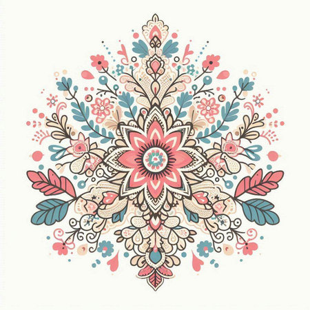Circle lace ornament, round ornamental geometric doily pattern.のイラスト素材