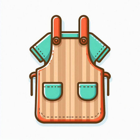 Apron icon. Isolated on white background. Vector illustration.のイラスト素材