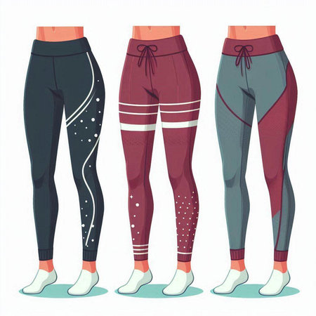 Women's sports leggings on a white background. Vector illustration.のイラスト素材