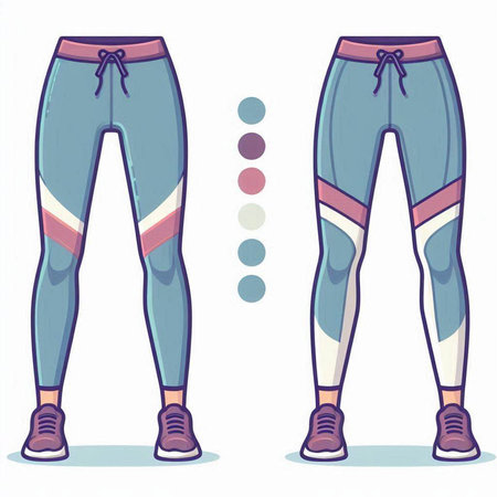 Vector illustration of sports leggings. Vector illustration of leggings.のイラスト素材