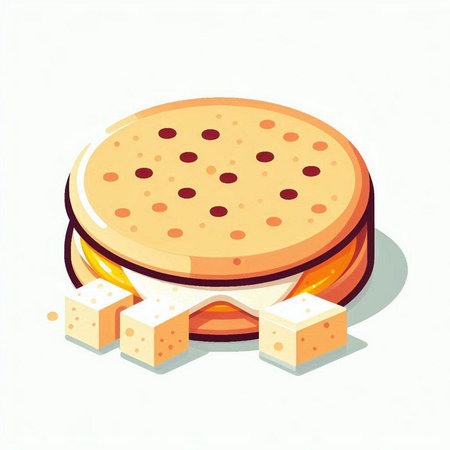 Pancakes on a white background. Vector illustration in cartoon style.のイラスト素材