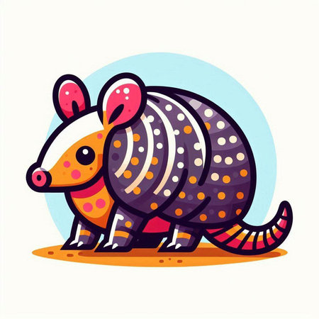 Cute cartoon armadillo. Vector illustration for your design.のイラスト素材