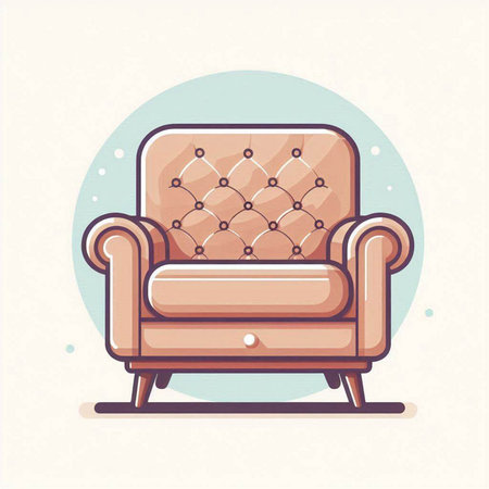 Luxury retro armchair in flat style. Vector illustration.のイラスト素材