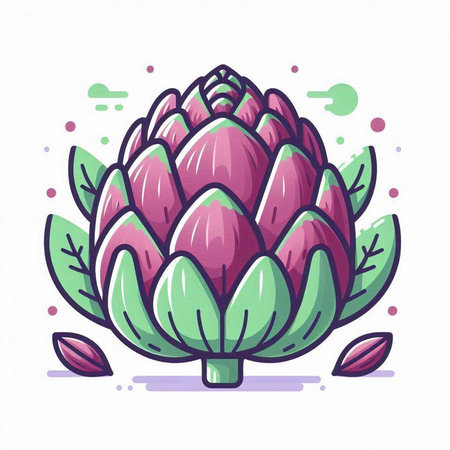 Artichoke. Hand drawn vector illustration isolated on white background.のイラスト素材