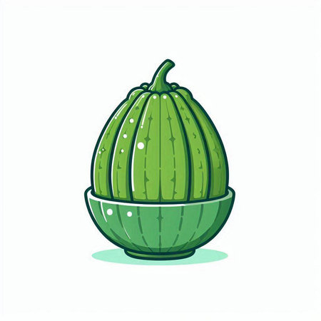 Cucumber vector illustration. Cucumis sativusのイラスト素材