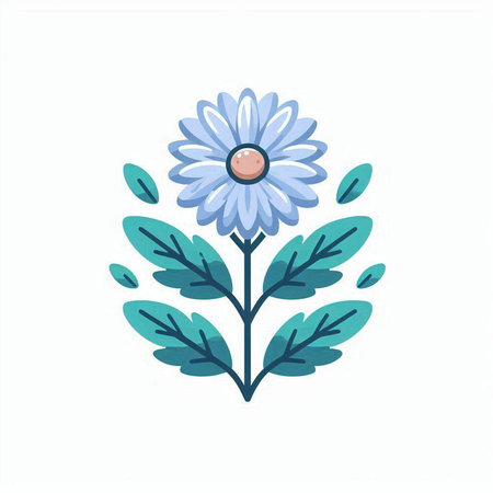 Beautiful flower icon. Vector illustration in flat style isolated on white background.のイラスト素材
