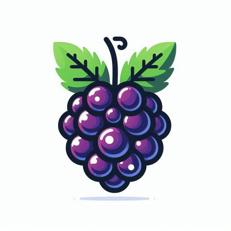 Grape fruit icon. Vector illustration of a bunch of grapes.のイラスト素材