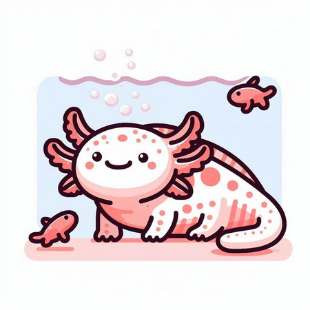 Cute cartoon fish in aquarium. Vector illustration in flat style.のイラスト素材