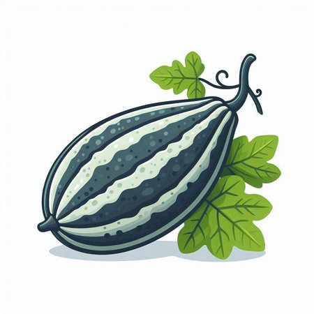 Cucumis melo isolated on white background. Vector illustration.のイラスト素材