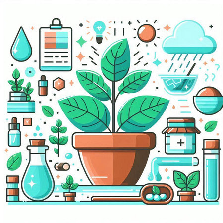 Flat design modern vector illustration concept of natural medicine and healthcare.のイラスト素材