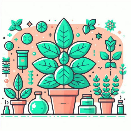 Flower in a pot. Plant in a pot. Vector illustration.のイラスト素材