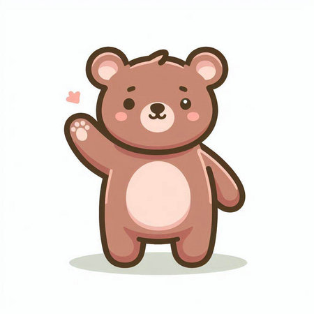 Cute cartoon bear isolated on a white background. Vector illustration.のイラスト素材