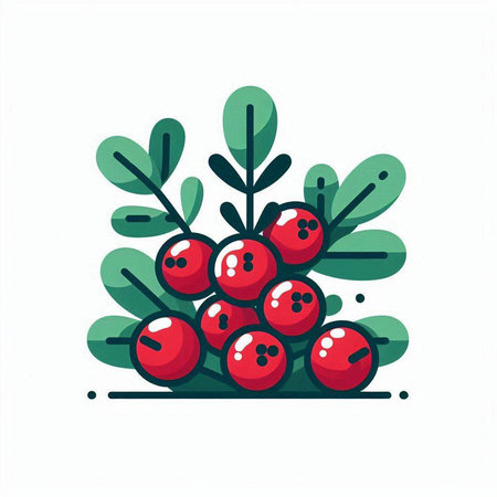 Christmas holly berry icon. Vector illustration isolated on white background.のイラスト素材