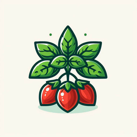 Tomato icon. Vector illustration. Vegetarian food. Healthy food.のイラスト素材