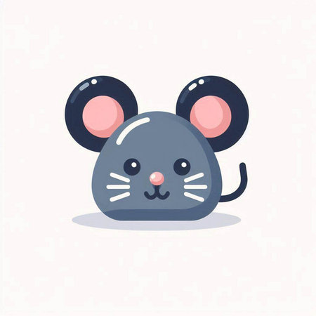 Cute mouse cartoon character. Vector illustration in flat cartoon style.のイラスト素材