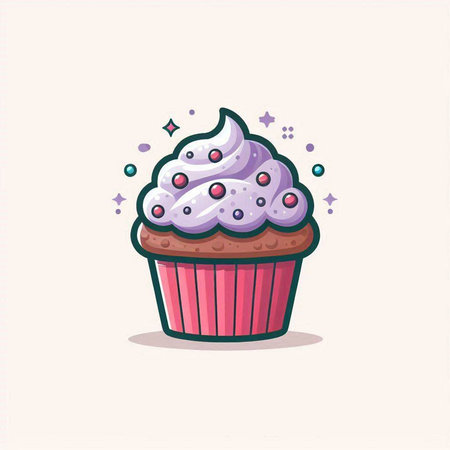 Cupcake vector illustration. Cupcake icon. Cupcake iconのイラスト素材