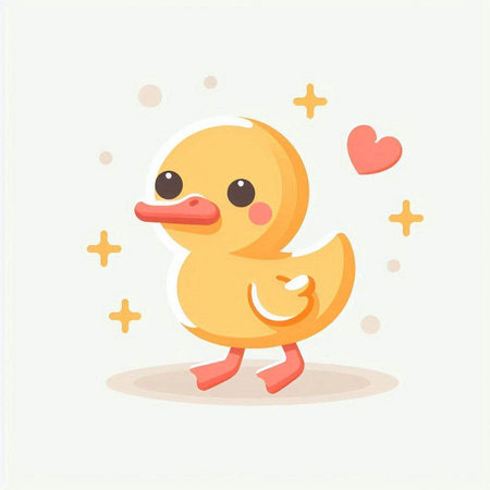 Cute cartoon duckling. Vector illustration of a cute duckling.のイラスト素材