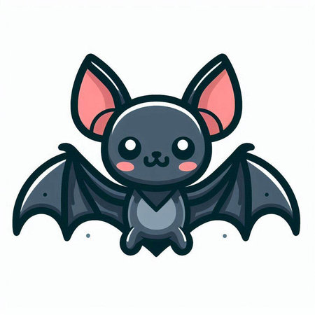 Cute cartoon bat. Vector illustration isolated on a white background.のイラスト素材