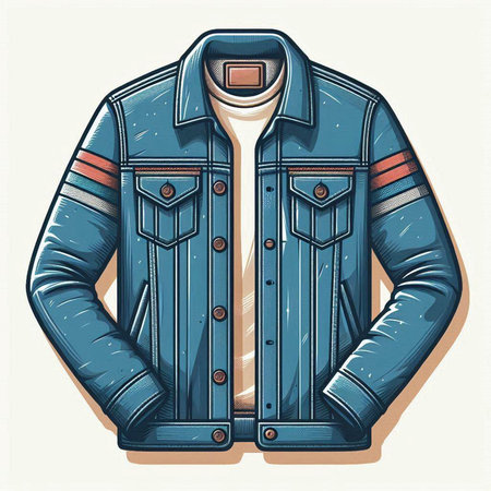 Denim jacket. Vector illustration of a jacket with a hood.のイラスト素材