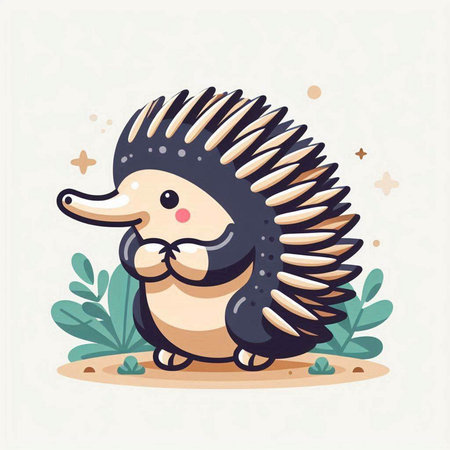 Cute hedgehog. Vector illustration. Cute cartoon character.のイラスト素材