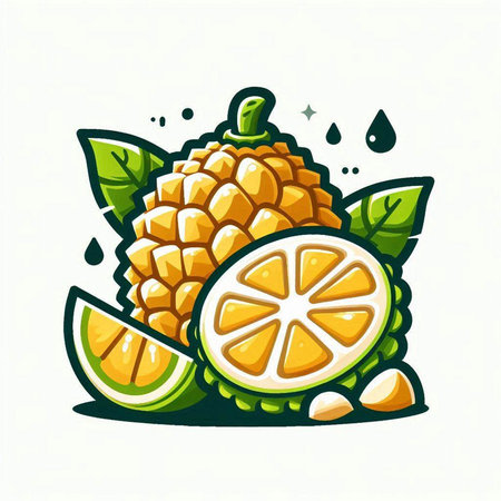 Vector illustration of bergamot fruit icon isolated on white backgroundのイラスト素材