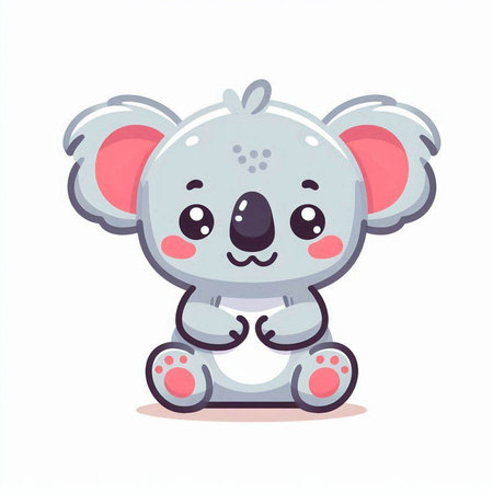 Cute koala cartoon. Vector illustration of a cute koala.のイラスト素材