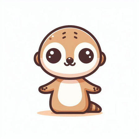 Cute cartoon sloth. Vector illustration isolated on white background.のイラスト素材