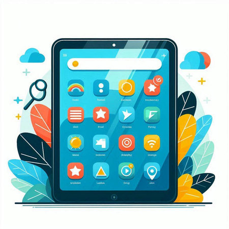 Flat design modern vector illustration concept of mobile app development, cloud computing, social media, web page coding and programming.のイラスト素材