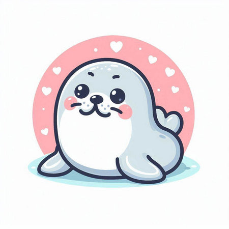 Cute seal. Vector illustration in cartoon style. Cute seal.のイラスト素材