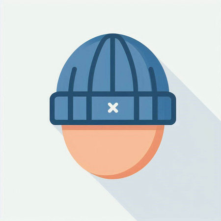 Winter hat icon. Flat design style. Vector illustration, EPS 10のイラスト素材