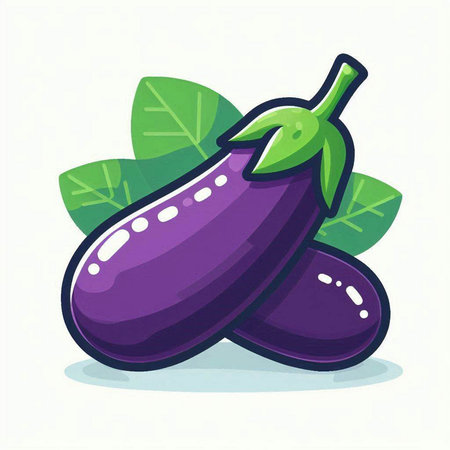Eggplant, vector illustration, isolated on a white background.のイラスト素材