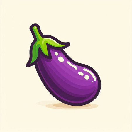 Eggplant icon. Vector illustration of eggplant. Flat style.のイラスト素材