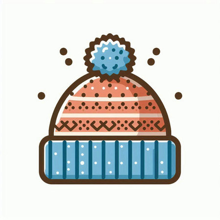 Winter hat. Vector illustration. Isolated on a white background.のイラスト素材