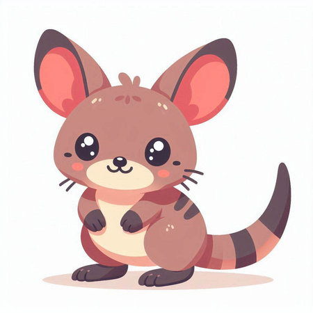 Cute kangaroo cartoon vector illustration. Cute kangaroo character.のイラスト素材