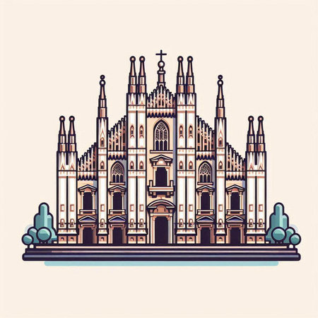 Cathedral of Saint Mary of the See.のイラスト素材