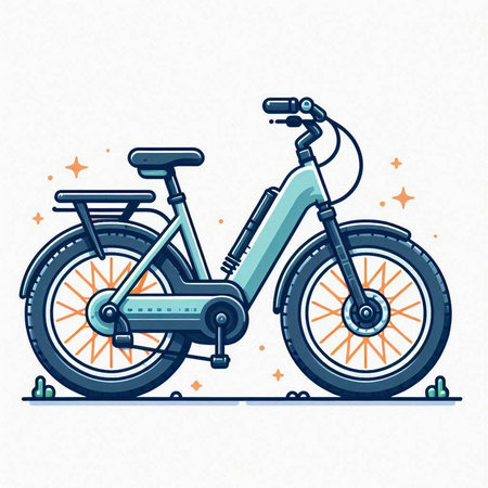 Vector illustration of a bicycle. Isolated on a white background.のイラスト素材