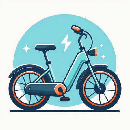 Bicycle icon. Vector illustration in flat style. Isolated on white background.のイラスト素材