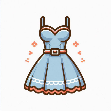 Cute cartoon dress. Vector illustration isolated on a white background.のイラスト素材