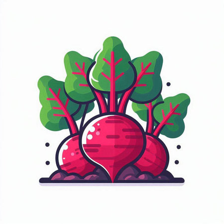 Beetroot vector illustration. Isolated on a white background.のイラスト素材