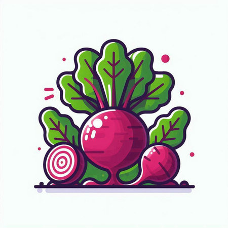 Beetroot vector illustration. Isolated on a white background.のイラスト素材