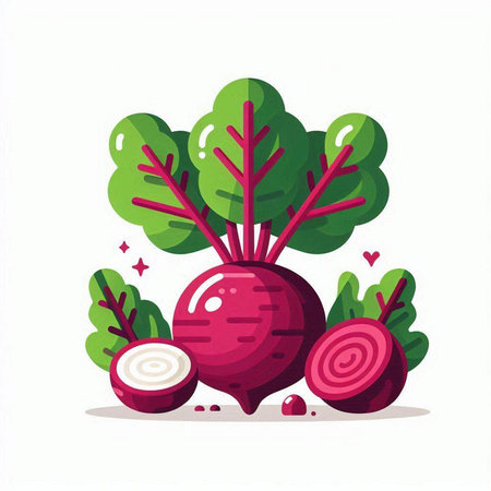 Beetroot vector illustration. Isolated beetroot vegetable on white background.のイラスト素材