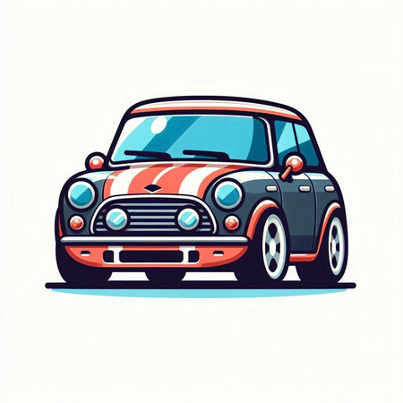 Retro car. Vector illustration. Isolated on white background.のイラスト素材