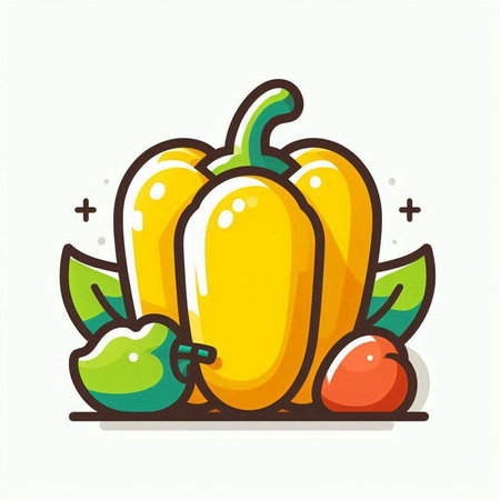 Pepper vector flat icon. Vegetable icon. Vector illustration.のイラスト素材