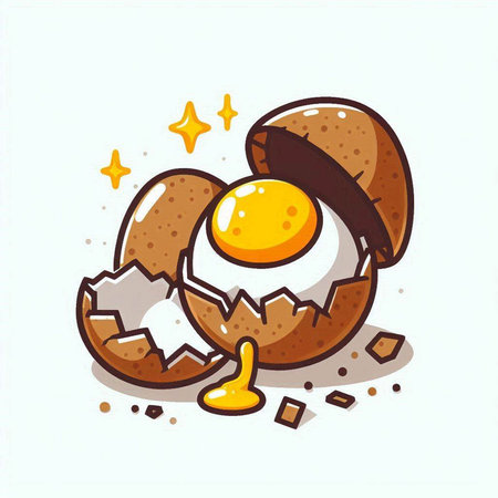 Illustration of fried egg. Vector illustration of a fried egg.のイラスト素材