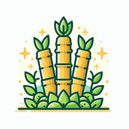 Sugar cane icon. Vector illustration. Isolated on white background.のイラスト素材