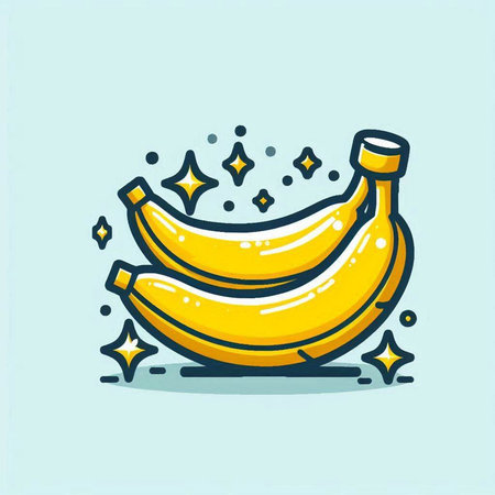 Banana vector illustration. Hand drawn doodle banana icon.のイラスト素材