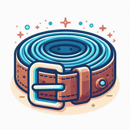 Vector illustration of a belt with a buckle on a white background.のイラスト素材