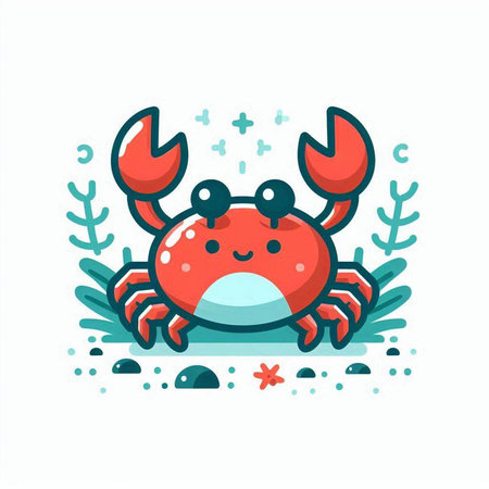 Cute crab. Marine animal. Vector illustration in cartoon style.のイラスト素材