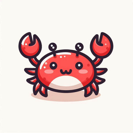 Cute crab mascot character. Vector flat cartoon illustration icon design.のイラスト素材