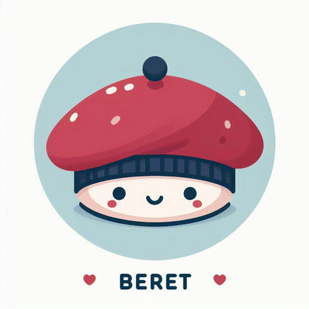 Cute cartoon beret. Vector illustration in a flat style.のイラスト素材